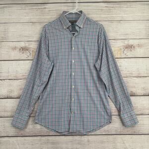 Peter Millar Post Performance Check Woven Dress Shirt Men's M Multicolor